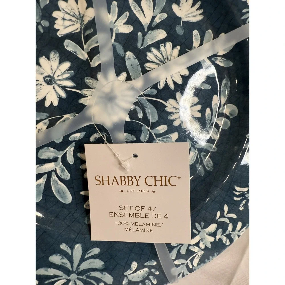 SHABBY CHIC MELAMINE Teal Spring Floral 10.5